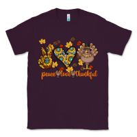 Plum Peace Love Thankful Classic Tee - CowhideDigitalArt