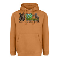 Meerkat Peace Love Baby Gorilla Heavyweight Hoodie - LillyAllenDesigns