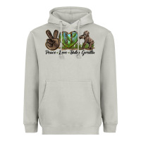 Moon Dust Peace Love Baby Gorilla Heavyweight Hoodie - LillyAllenDesigns