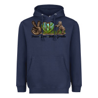 Navy Peace Love Baby Gorilla Heavyweight Hoodie - LillyAllenDesigns
