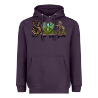 Plum Peace Love Baby Gorilla Heavyweight Hoodie - LillyAllenDesigns