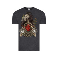 Vintage Black floral skeleton Vintage Tee - RanaPortraitStore