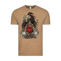 Vintage Coffee floral skeleton Vintage Tee - RanaPortraitStore