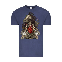 Vintage Denim floral skeleton Vintage Tee - RanaPortraitStore