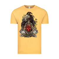 Vintage Mustard floral skeleton Vintage Tee - RanaPortraitStore