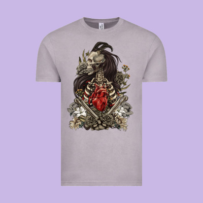 Vintage Tee floral skeleton