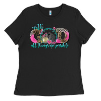 Black with god all things are possible race Ladies Tee - AdoDesignShop