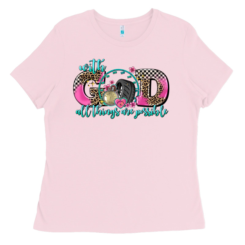 With God All Things Are Possible Race Ladies Tee by AdoDesignShop | Teevron
