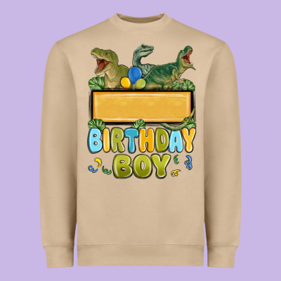 Heavyweight Sweatshirt customized dinosaur birthday boy