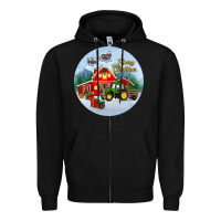 Black merry christmas small town christmas ornament Zipper Hoodie - BundleAndBundleShop