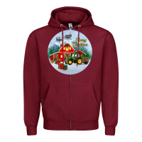 Merry Christmas Small Town Christmas Ornament Zipper Hoodie | Teevron