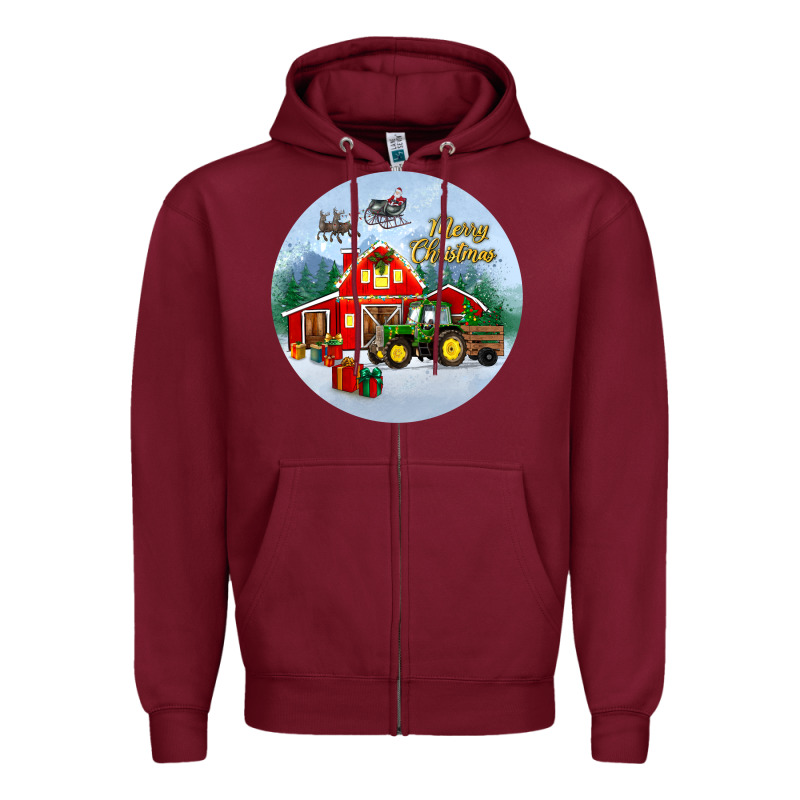 Merry Christmas Small Town Christmas Ornament Zipper Hoodie by BundleAndBundleShop | Teevron