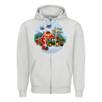 Dove Grey merry christmas small town christmas ornament Zipper Hoodie - BundleAndBundleShop