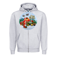 Heather Grey merry christmas small town christmas ornament Zipper Hoodie - BundleAndBundleShop