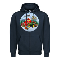 Navy merry christmas small town christmas ornament Zipper Hoodie - BundleAndBundleShop