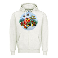 Oatmeal Heather merry christmas small town christmas ornament Zipper Hoodie - BundleAndBundleShop