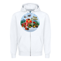 White merry christmas small town christmas ornament Zipper Hoodie - BundleAndBundleShop