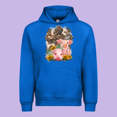 Western Pigs With Crosses Urban Hoodie Designed By Lillyallendesigns