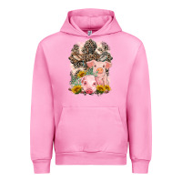 Fuchsia Pink Western Pigs with Crosses Urban Hoodie - LillyAllenDesigns