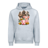 Heather Grey Western Pigs with Crosses Urban Hoodie - LillyAllenDesigns