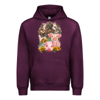 Mauve Wine Western Pigs with Crosses Urban Hoodie - LillyAllenDesigns