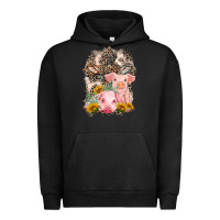 Pigment Black Western Pigs with Crosses Urban Hoodie - LillyAllenDesigns
