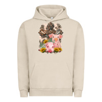 Pigment French Oak Western Pigs with Crosses Urban Hoodie - LillyAllenDesigns