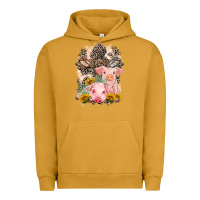 Pigment Peanut Butter Western Pigs with Crosses Urban Hoodie - LillyAllenDesigns