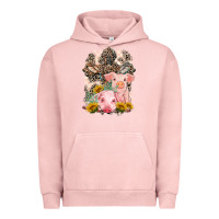 Pigment Salmon Western Pigs with Crosses Urban Hoodie - LillyAllenDesigns