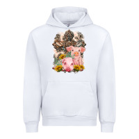 White Western Pigs with Crosses Urban Hoodie - LillyAllenDesigns