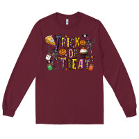 Burgundy trick or treat Long Sleeve Tee - CowhideDigitalArt