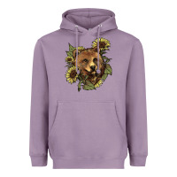 Lavender bear head sunflowers Heavyweight Hoodie - NancyCooperArtShop