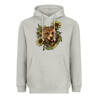 Moon Dust bear head sunflowers Heavyweight Hoodie - NancyCooperArtShop