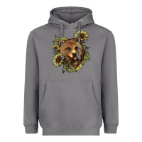 Storm bear head sunflowers Heavyweight Hoodie - NancyCooperArtShop