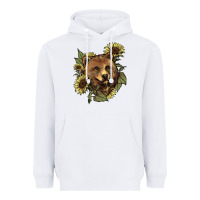 White bear head sunflowers Heavyweight Hoodie - NancyCooperArtShop