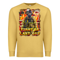 Antique Gold First In last Out Firefighter Premium Sweatshirt - LillyAllenDesigns