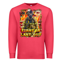 Cardinal First In last Out Firefighter Premium Sweatshirt - LillyAllenDesigns