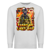 Dove Grey First In last Out Firefighter Premium Sweatshirt - LillyAllenDesigns