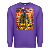 Purple First In last Out Firefighter Premium Sweatshirt - LillyAllenDesigns