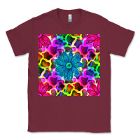 Burgundy neon cowhide with flower seamless pattern Classic Tee - BundleAndBundleShop