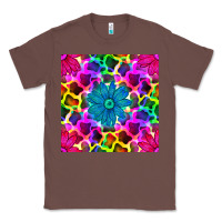 Chestnut neon cowhide with flower seamless pattern Classic Tee - BundleAndBundleShop