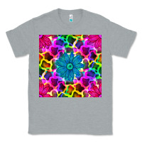 Heather Grey neon cowhide with flower seamless pattern Classic Tee - BundleAndBundleShop