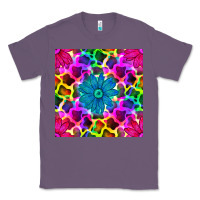 Lavender neon cowhide with flower seamless pattern Classic Tee - BundleAndBundleShop