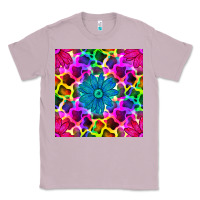 Lilac neon cowhide with flower seamless pattern Classic Tee - BundleAndBundleShop