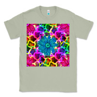 Matcha neon cowhide with flower seamless pattern Classic Tee - BundleAndBundleShop