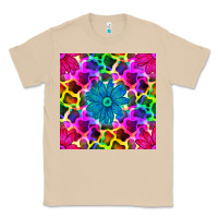 Mushroom neon cowhide with flower seamless pattern Classic Tee - BundleAndBundleShop