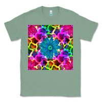 Sage neon cowhide with flower seamless pattern Classic Tee - BundleAndBundleShop