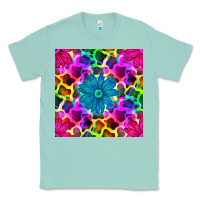 Seafoam neon cowhide with flower seamless pattern Classic Tee - BundleAndBundleShop