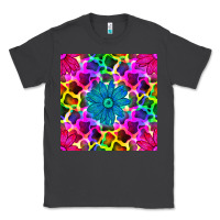 Smoke neon cowhide with flower seamless pattern Classic Tee - BundleAndBundleShop