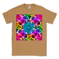 Toasted Coconut neon cowhide with flower seamless pattern Classic Tee - BundleAndBundleShop